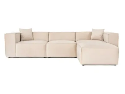 Detail produktu Rohová sedacia súprava / Rohová pohovka Lora (L1-O1-1R-POUFFE ) - Cream
