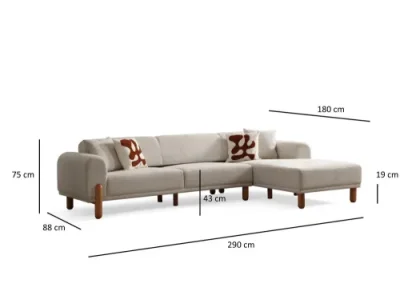 Detail produktu Rohová rozkladacia pohovka Lyke Right - Cream