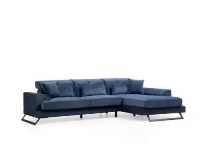 Rohová sedacia súprava / Rohová pohovka Frido Right (L3+Chl) - Navy Blue