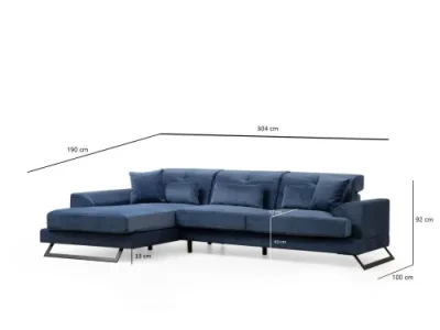 Detail produktu Rohová sedacia súprava / Rohová pohovka Frido Left (Chl+3R) - Navy Blue