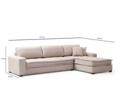 Detail produktu Rohová sedacia súprava / Rohová pohovka Lena Corner (L3-CHL) - Sand Beige