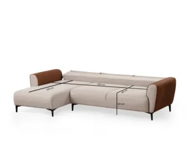 Detail produktu Rohová rozkladacia pohovka Aren Left - Beige, Cinnamon