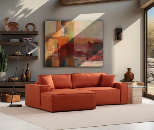 Rohová rozkladacia pohovka Pırlo Corner Left - Orange