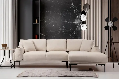 Rohová sedacia súprava / Rohová pohovka Leo Corner Right - Cream