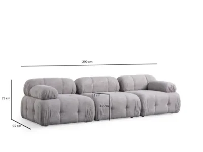 Detail produktu Trojmiestna pohovka Petite 3 - Light Grey