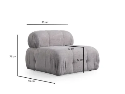 Detail produktu Trojmiestna pohovka Petite 3 - Light Grey
