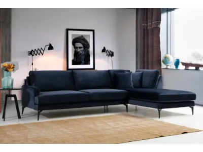 Rohová sedacia súprava / Rohová pohovka Papira Corner Right (L3+Chl) - Navy Blue