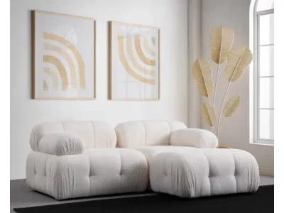 Rohová sedacia súprava / Rohová pohovka Petite 2 - White