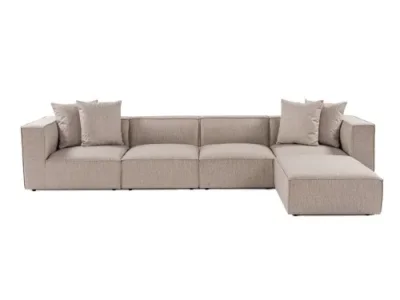 Detail produktu Rohová sedacia súprava / Rohová pohovka Sora (L1-O1-O1-1R-POUFFE ) - Sand Beige