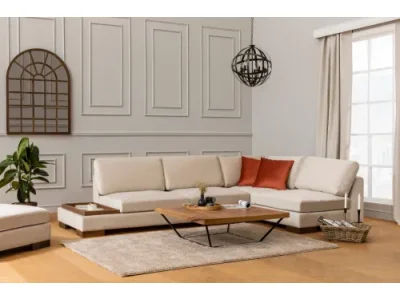 Detail produktu Rohová sedacia súprava / Rohová pohovka Tulip Corner Right Without Pouf - Beige