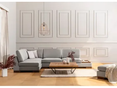 Detail produktu Rohová sedacia súprava / Rohová pohovka Tulip Corner Left Without Pouf - Light Grey