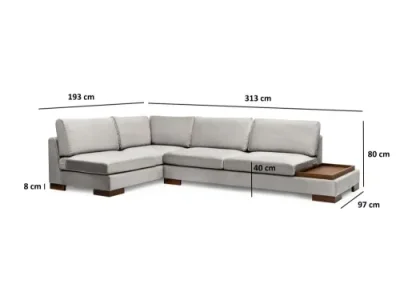 Detail produktu Rohová sedacia súprava / Rohová pohovka Tulip Corner Left Without Pouf - Light Grey