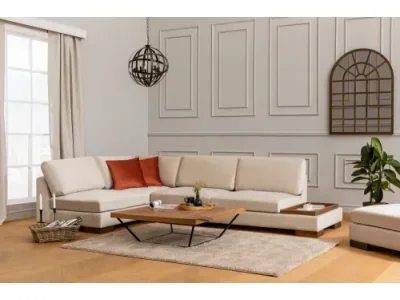 Rohová sedacia súprava / Rohová pohovka Tulip Corner Left Without Pouf - Beige