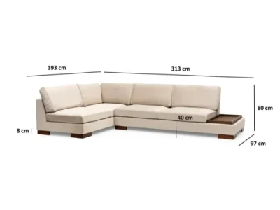 Detail produktu Rohová sedacia súprava / Rohová pohovka Tulip Corner Left Without Pouf - Beige