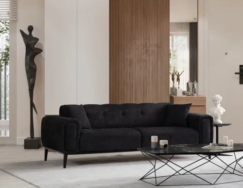 Trojmiestna rozkladacia pohovka Athena 3 Seater - Black