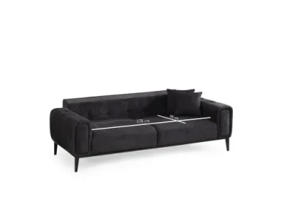Detail produktu Trojmiestna rozkladacia pohovka Athena 3 Seater - Black