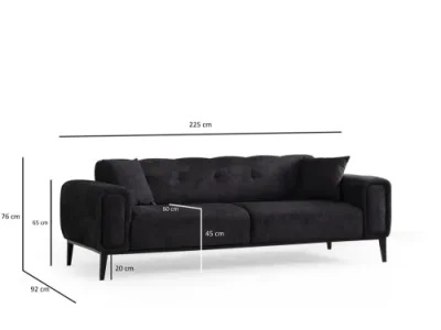 Detail produktu Trojmiestna rozkladacia pohovka Athena 3 Seater - Black