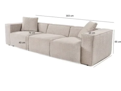 Detail produktu Trojmiestna pohovka Lora 3 Seater - Mocha