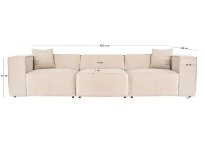 Detail produktu Trojmiestna pohovka Lora 3 Seater - Cream