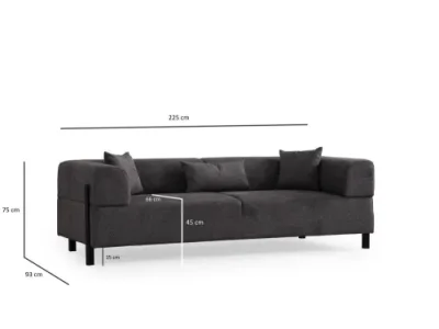 Detail produktu Trojmiestna pohovka Gio 3 Seater - Anthracite