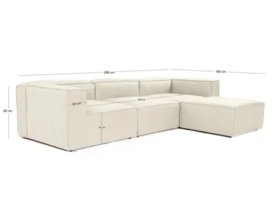 Detail produktu Rohová sedacia súprava / Rohová pohovka Fora - Ecru