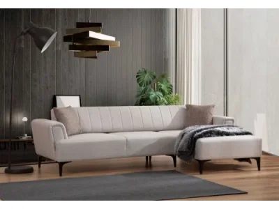 Rohová rozkladacia pohovka Hamlet Right- Ecru