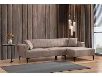 Rohová rozkladacia pohovka Hamlet Right - Light Brown