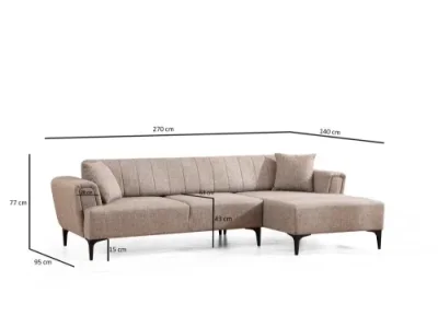 Detail produktu Rohová rozkladacia pohovka Hamlet Right - Light Brown