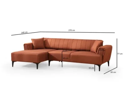 Detail produktu Rohová rozkladacia pohovka Hamlet Left - Tile Red