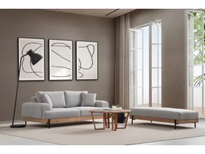 Detail produktu Trojmiestna pohovka Eti Oak 3 Seater -Grey