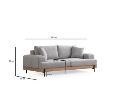 Detail produktu Trojmiestna pohovka Eti Oak 3 Seater -Grey