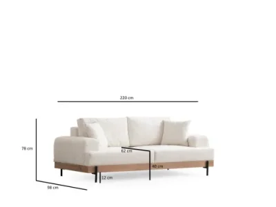 Detail produktu Trojmiestna pohovka Eti Oak 3 Seater - White