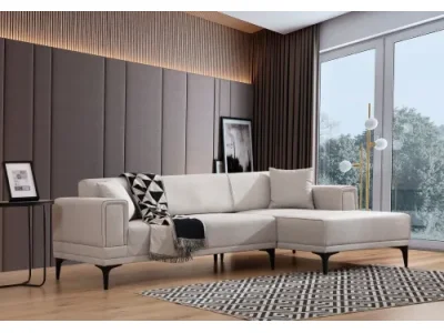 Rohová rozkladacia pohovka Horizon Right - Ecru