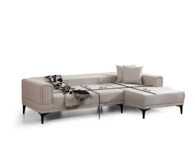 Detail produktu Rohová rozkladacia pohovka Horizon Right - Ecru