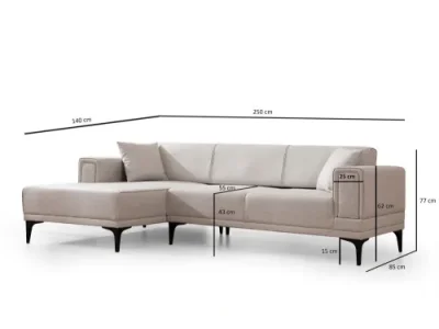 Detail produktu Rohová rozkladacia pohovka Horizon Left - Ecru