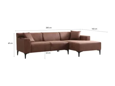 Detail produktu Rohová sedacia súprava / Rohová pohovka New Petra R Corner - Cognac