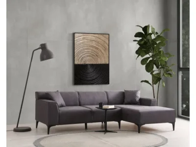 Rohová sedacia súprava / Rohová pohovka New Petra R Corner - Anthracite