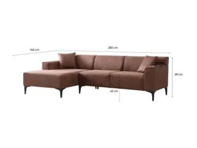 Detail produktu Rohová sedacia súprava / Rohová pohovka New Petra L Corner - Cognac