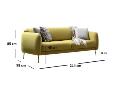 Detail produktu Trojmiestna rozkladacia pohovka Sevilla 3 Seater - Yellow