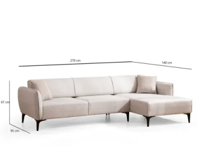 Detail produktu Rohová sedacia súprava / Rohová pohovka Belissimo Right - Off White
