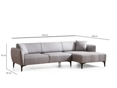 Detail produktu Rohová sedacia súprava / Rohová pohovka Belissimo Right - Grey