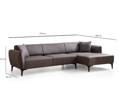 Detail produktu Rohová sedacia súprava / Rohová pohovka Belissimo Right - Dark Grey