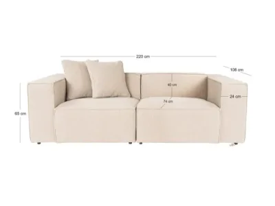 Detail produktu Dvojmiestna pohovka Lora 2 Seater - Peach