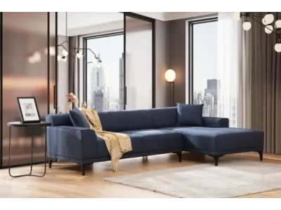 Rohová sedacia súprava / Rohová pohovka Petra R Corner - Blue