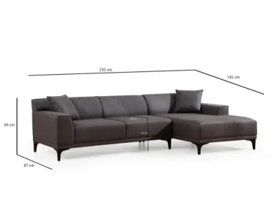 Detail produktu Rohová sedacia súprava / Rohová pohovka Petra R Corner - Anthracite