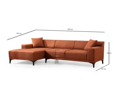 Detail produktu Rohová sedacia súprava / Rohová pohovka Petra L Corner - Orange