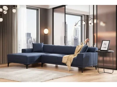 Rohová sedacia súprava / Rohová pohovka Petra L Corner - Blue