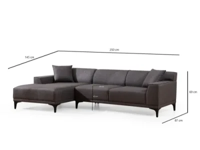 Detail produktu Rohová sedacia súprava / Rohová pohovka Petra L Corner - Anthracite