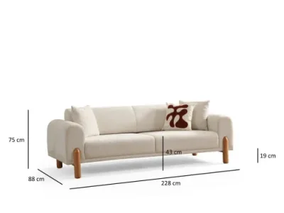 Detail produktu Trojmiestna rozkladacia pohovka Lyke 3 Seater - Cream