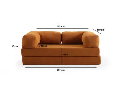 Detail produktu Dvojmiestna rozkladacia pohovka Via Con - Orange